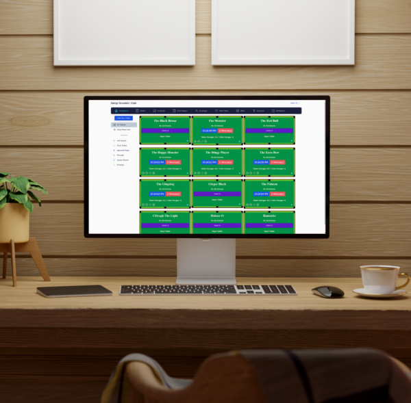 Neutral Modern Home Office Room Desktop Computer Device Mockup for Website Design Interface Instagram Post